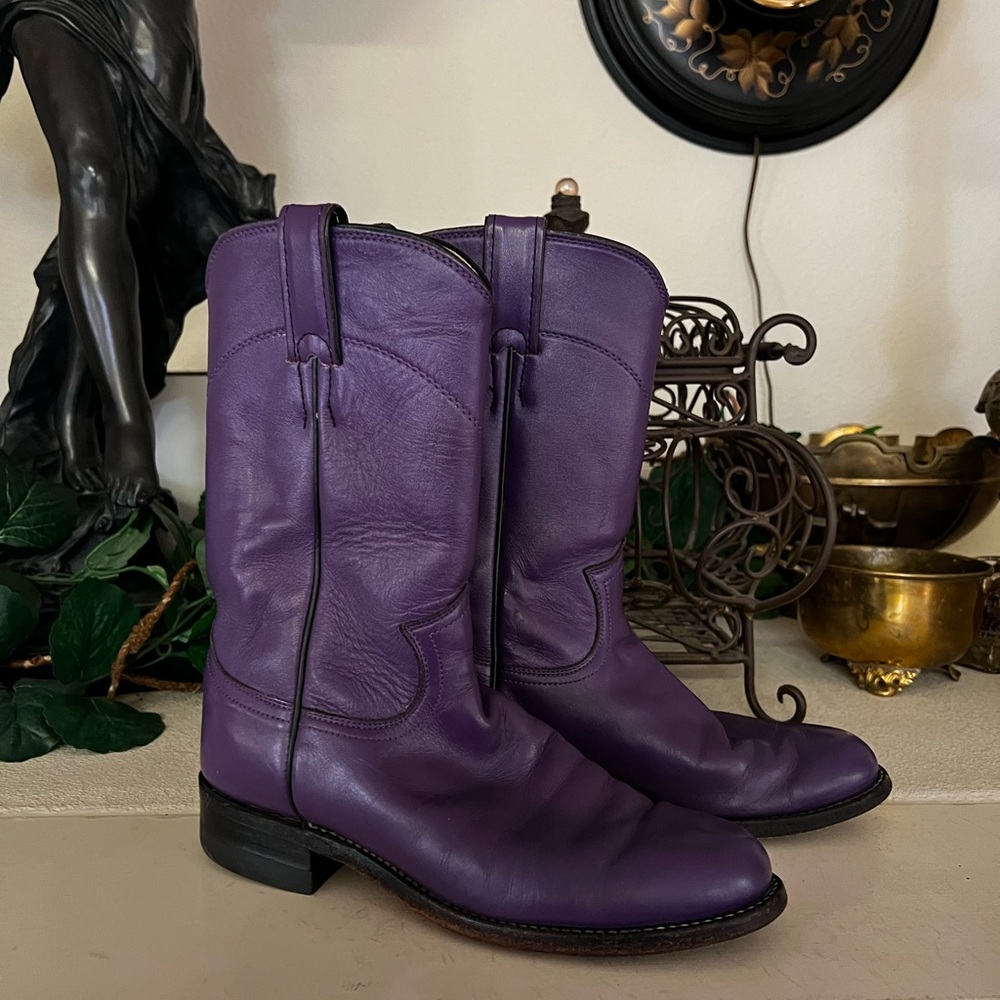 Justin Roper Leather Purple Women’s Size 5 Heeled Boots